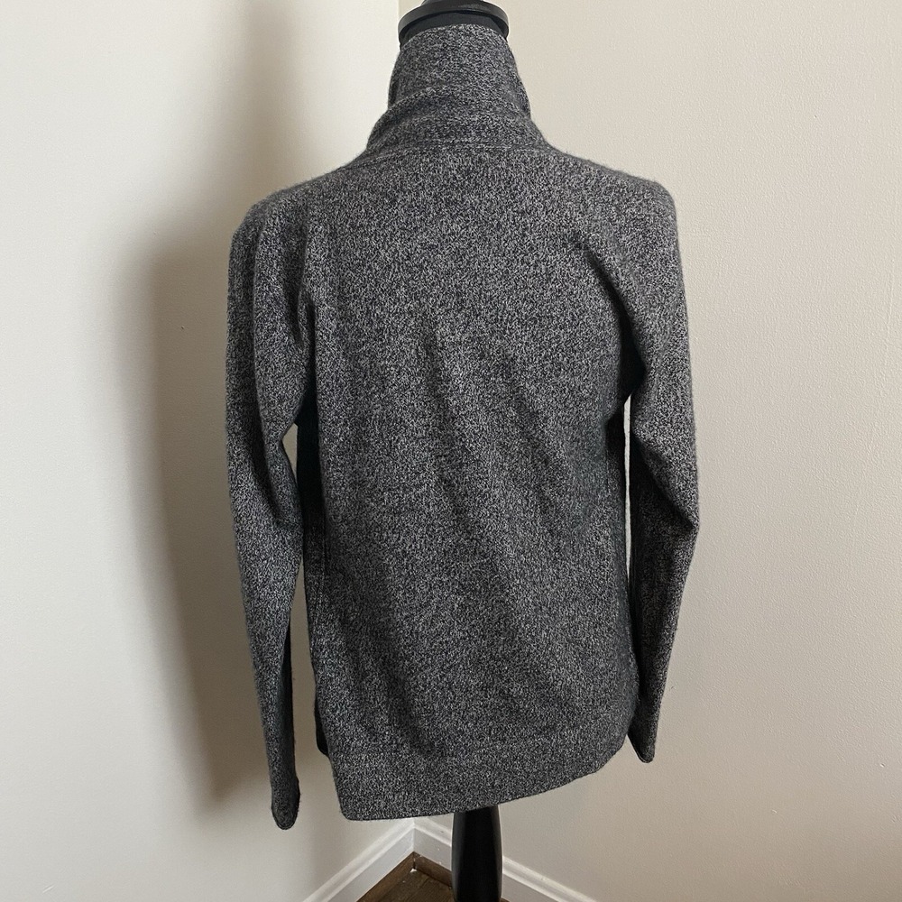 AQUA CASHMERE DRAPE OPEN FRONT ROLLED HEM SHAWL COLLAR Black CARDIGAN SIZE S - Picture 5 of 9